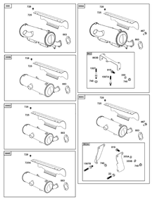 Model 54-61 Engine Accessories Catalog / Center Outlet Mufflers Diagram and Parts List for 54E177-0011-J1  Briggs and Stratton Engine